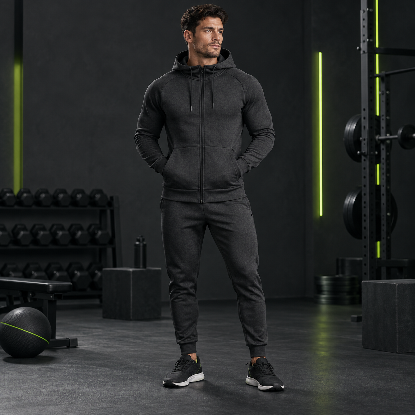 Fermuarlı Antrenman Hoodie